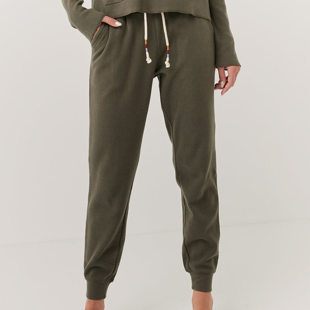 Pact Thermal Waffle Jogger, Green, Sz Large, New!